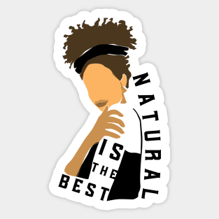 Natural is the best - natural curly hair beautiful women Sticker